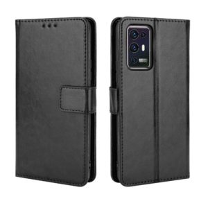For ZTE Axon 30 Pro 5G Crazy Horse Texture Horizontal Flip Leather Case with Holder & Card Slots & Lanyard(Black) (OEM)