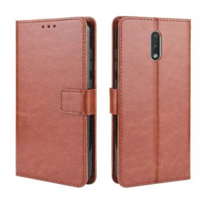 For Nokia 2.3 Retro Crazy Horse Texture Horizontal Flip Leather Case with Holder & Card Slots & Photo Frame(Brown) (OEM)