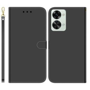 For OnePlus Nord 2T Imitated Mirror Surface Horizontal Flip Leather Phone Case(Black) (OEM)
