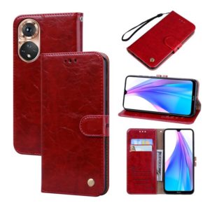 For Huawei nova 9 Oil Wax Texture Leather Phone Case(Red) (OEM)