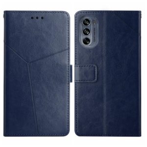 For Motorola Moto G62 5G Y Stitching Horizontal Flip Leather Phone Case(Blue) (OEM)