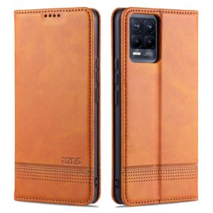 For OPPO Realme 8 / 8 Pro AZNS Magnetic Calf Texture Horizontal Flip Leather Case with Card Slots & Holder & Wallet(Light Brown) (AZNS) (OEM)