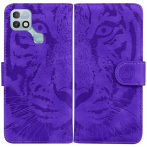 For Infinix Hot 10i / Smart 5 Pro X659B / PR652B / S658E Tiger Embossing Pattern Horizontal Flip Leather Phone Case(Purple) (OEM)