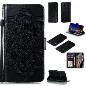 For Galaxy M31 Mandala Embossing Pattern Horizontal Flip PU Leather Case with Holder & Card Slots & Walle & Lanyard(Black) (OEM)