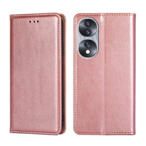 For Honor 70 Gloss Oil Solid Color Magnetic Leather Phone Case(Rose Gold) (OEM)