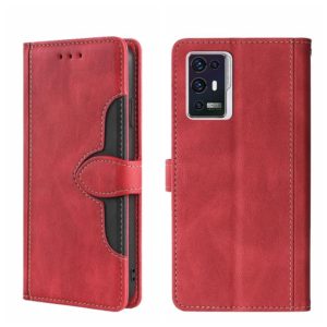 For ZTE Axon 30 Pro 5G Skin Feel Straw Hat Magnetic Buckle Leather Phone Case(Red) (OEM)