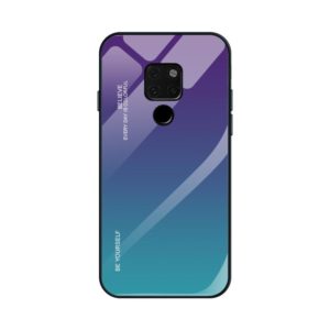 For Huawei Mate 20 Gradient Color Glass Case(Purple) (OEM)