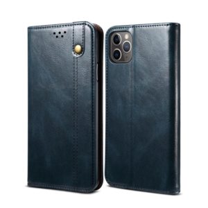 For iPhone 11 Pro Simple Wax Crazy Horse Texture Horizontal Flip Leather Case with Card Slots & Wallet (Navy Blue) (OEM)