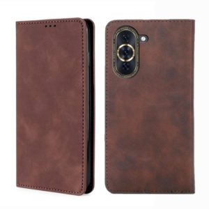 For Huawei nova 10 Pro Skin Feel Magnetic Horizontal Flip Leather Phone Case(Dark Brown) (OEM)