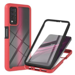 For T-Mobile REVVL V+ 5G Starry Sky Solid Color Series Shockproof PC + TPU Protective Case with PET Film(Red) (OEM)