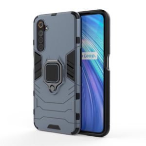 For OPPO Realme 6 PC + TPU Shockproof Protective Case with Magnetic Ring Holder(Navy Blue) (OEM)