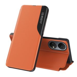 For Honor X7 2022 / X7 Play / Huawei Enjoy 30 Plus Attraction Flip Holder Leather Phone Case(Orange) (OEM)