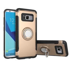 For Galaxy S8 Phone Ring Armor TPU + PC 360 Degrees Rotation Magnetic Phone Ring Stent Combination Case(Gold) (OEM)