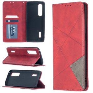 For OPPO Find X2 Pro Rhombus Texture Horizontal Flip Magnetic Leather Case with Holder & Card Slots(Red) (OEM)