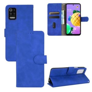 For LG K52 / K62 Solid Color Skin Feel Magnetic Buckle Horizontal Flip Calf Texture PU Leather Case with Holder & Card Slots & Wallet(Blue) (OEM)