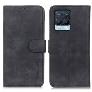 For OPPO Realme 8 / 8 Pro KHAZNEH Retro Texture PU + TPU Horizontal Flip Leather Case with Holder & Card Slots & Wallet(Black) (OEM)