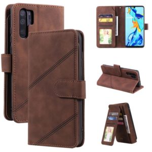 For Huawei P30 Pro Skin Feel Business Horizontal Flip PU Leather Case with Holder & Multi-Card Slots & Wallet & Lanyard & Photo Frame(Brown) (OEM)