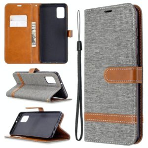 For Samsung Galaxy A31 Denim Texture Horizontal Flip Leather Case with Holder & Card Slots & Wallet & Lanyard(Grey) (OEM)