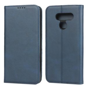For LG K50 Calf Texture Magnetic Horizontal Flip Leather Case with Holder & Card Slots & Wallet(Blue) (OEM)