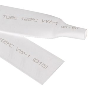 8mm Woer Flexible RSFR-H VW-1 Heat Shrink Tube, 125℃, Length: 10m (White) (OEM)