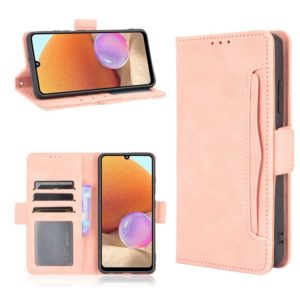For Samsung Galaxy A32 4G Skin Feel Calf Pattern Horizontal Flip Leather Case with Holder & Card Slots & Photo Frame(Pink) (OEM)