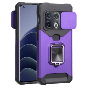 For OnePlus 10 Pro Sliding Camera Cover Design PC + TPU Shockproof Phone Case(Purple) (OEM)