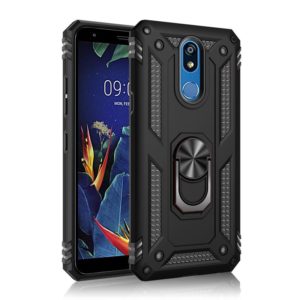 For LG K40 Shockproof TPU + PC Protective Case with 360 Degree Rotating Holder(Black) (OEM)