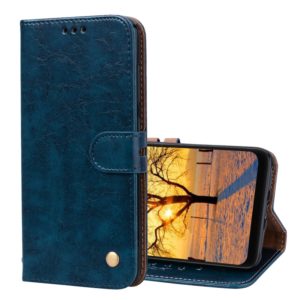 Business Style Oil Wax Texture Horizontal Flip Leather Case for Xiaomi Pocophone F1 , with Holder & Card Slots & Wallet (Blue) (OEM)