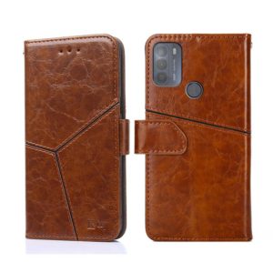 For Motorola Moto G50 Geometric Stitching Horizontal Flip Leather Phone Case(Light Brown) (OEM)