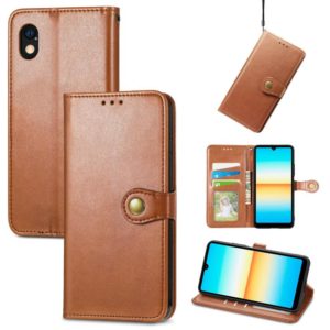 For Sony Xperia Ace III Retro Solid Color Buckle Leather Phone Case(Brown) (OEM)