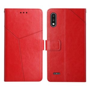 For LG K22 Y Stitching Horizontal Flip Leather Phone Case(Red) (OEM)