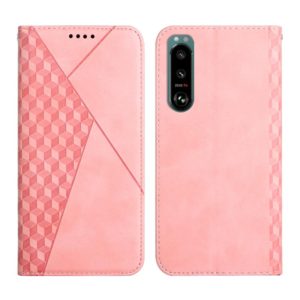 For Sony Xperia 5 III Diamond Splicing Skin Feel Magnetic Leather Phone Case(Rose Gold) (OEM)