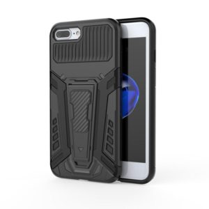War Chariot Series Armor All-inclusive Shockproof PC + TPU Protective Case with Invisible Holder For iPhone 8 Plus / 7 Plus(Black) (OEM)