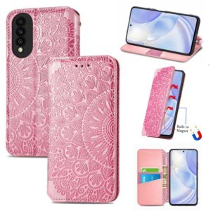 For Huawei nova 8 SE Youth Blooming Mandala Embossed Pattern Magnetic Horizontal Flip Leather Case with Holder & Card Slots & Wallet(Pink) (OEM)