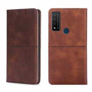 For TCL 20 R 5G/Bremen/20 AX 5G Cow Texture Magnetic Horizontal Flip Leather Phone Case(Dark Brown) (OEM)