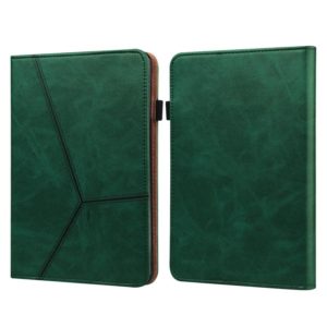 For Amazon Paperwhite 5 2021 Solid Color Embossed Striped Leather Case(Green) (OEM)