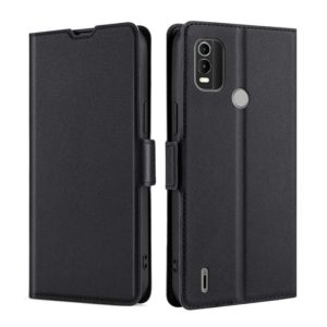 For Nokia C21 Plus Ultra-thin Voltage Side Buckle Horizontal Flip Leather Phone Case(Black) (OEM)