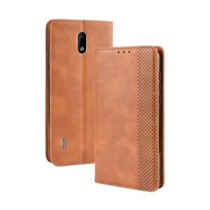 Magnetic Buckle Retro Crazy Horse Texture Horizontal Flip Leather Case for Nokia 3.1 C , with Holder & Card Slots & Photo Frame(Brown) (OEM)