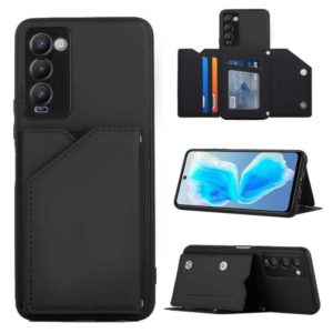 For Tecno Camon 18 Skin Feel PU + TPU + PC Phone Case(Black) (OEM)
