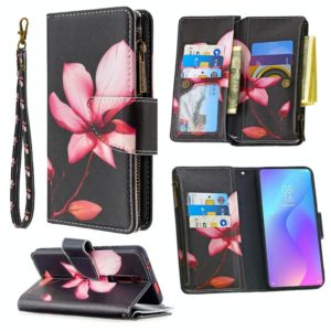 For Xiaomi Redmi K20 / Mi 9T Colored Drawing Pattern Zipper Horizontal Flip Leather Case with Holder & Card Slots & Wallet(Lotus) (OEM)