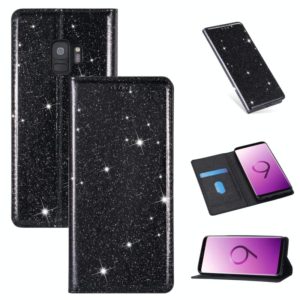 For Samsung Galaxy S9 Ultrathin Glitter Magnetic Horizontal Flip Leather Case with Holder & Card Slots(Black) (OEM)