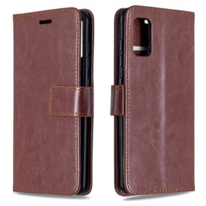 For Galaxy A41 Crazy Horse Texture Horizontal Flip Leather Case with Holder & Card Slots & Wallet & Photo Frame(Brown) (OEM)