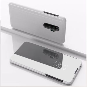 For Xiaomi Redmi Note 8 Pro Plating Mirror Horizontal Flip Leather with Bracket Holster(Silver) (OEM)