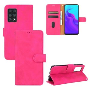 For Cubot X30 Solid Color Skin Feel Magnetic Buckle Horizontal Flip Calf Texture PU Leather Case with Holder & Card Slots & Wallet(Rose Red) (OEM)