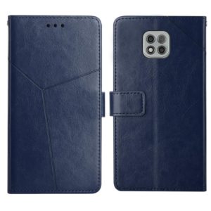 For Motorola Moto G Power 2021 Y Stitching Horizontal Flip Leather Phone Case with Holder & Card Slots & Wallet & Photo Frame(Blue) (OEM)