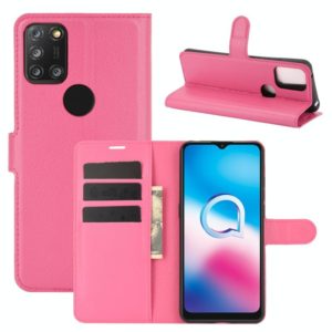 For Alcatel 3X 2020 Litchi Texture Horizontal Flip Protective Case with Holder & Card Slots & Wallet(Rose red) (OEM)
