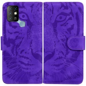 For Infinix Hot 10 X682 Tiger Embossing Pattern Horizontal Flip Leather Phone Case(Purple) (OEM)