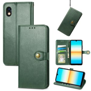 For Sony Xperia Ace III Retro Solid Color Buckle Leather Phone Case(Green) (OEM)