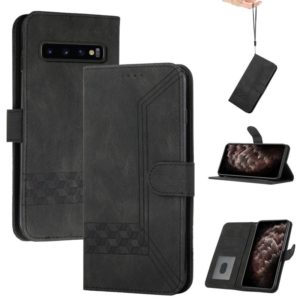 For LG V60 ThinQ 5G Cubic Skin Feel Flip Leather Phone Case(Black) (OEM)