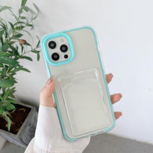 For iPhone 11 Pro Full-coverage 360 Clear PC + TPU Shockproof Protective Case with Card Slot (Mint Green) (OEM)
